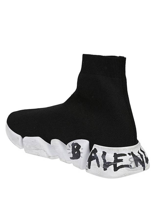 Luxury Balenciaga Trending 2026 Speed 2.0 Graffiti Knit High Top Sneakers Black