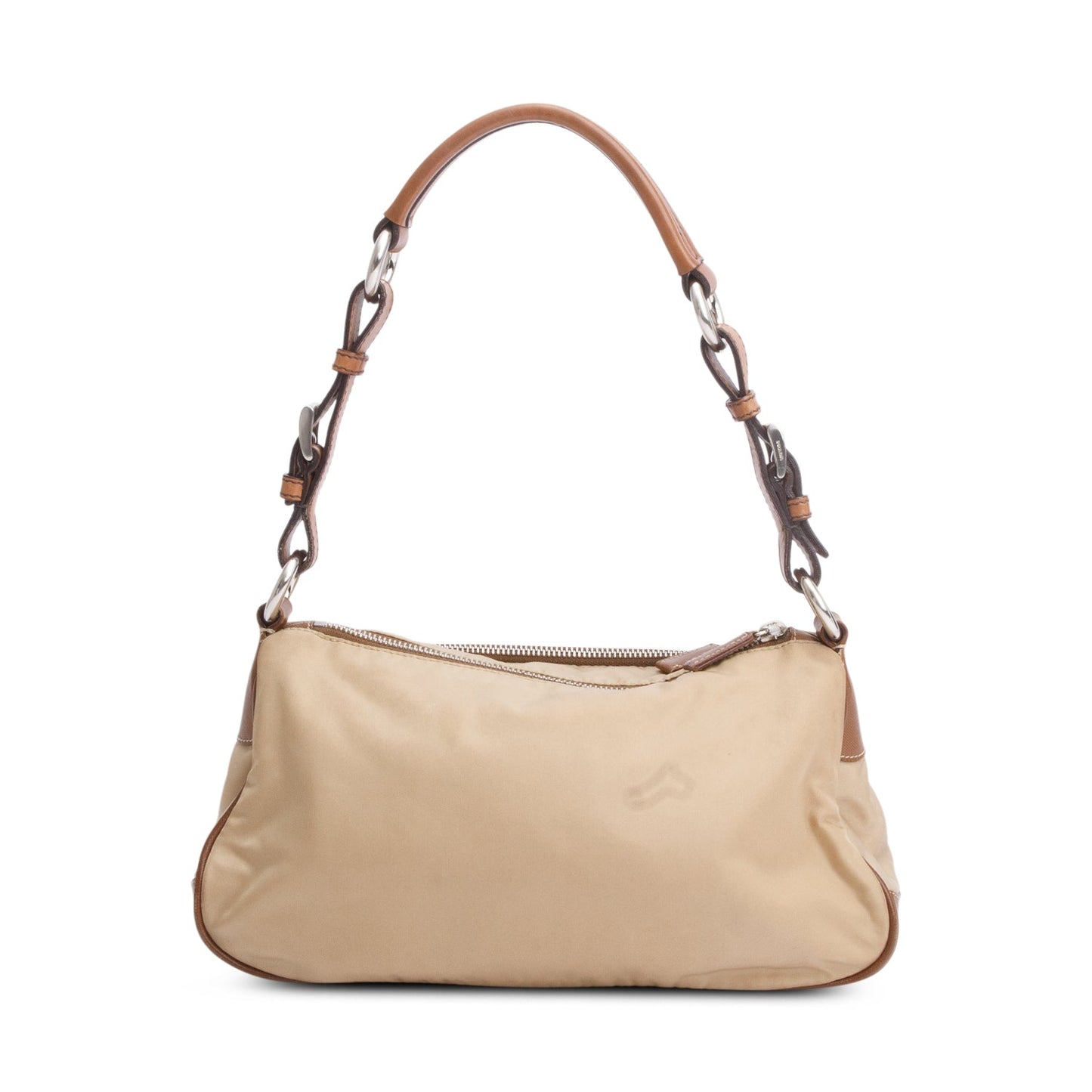Prada Brown Saffiano-Trimmed Tessuto Nylon Shoulder Bag