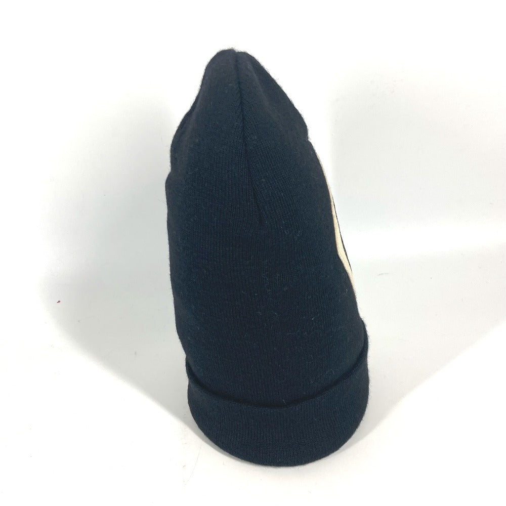 GUCCI Knit hat wool black beanie hat knit hat knit cap logo mens