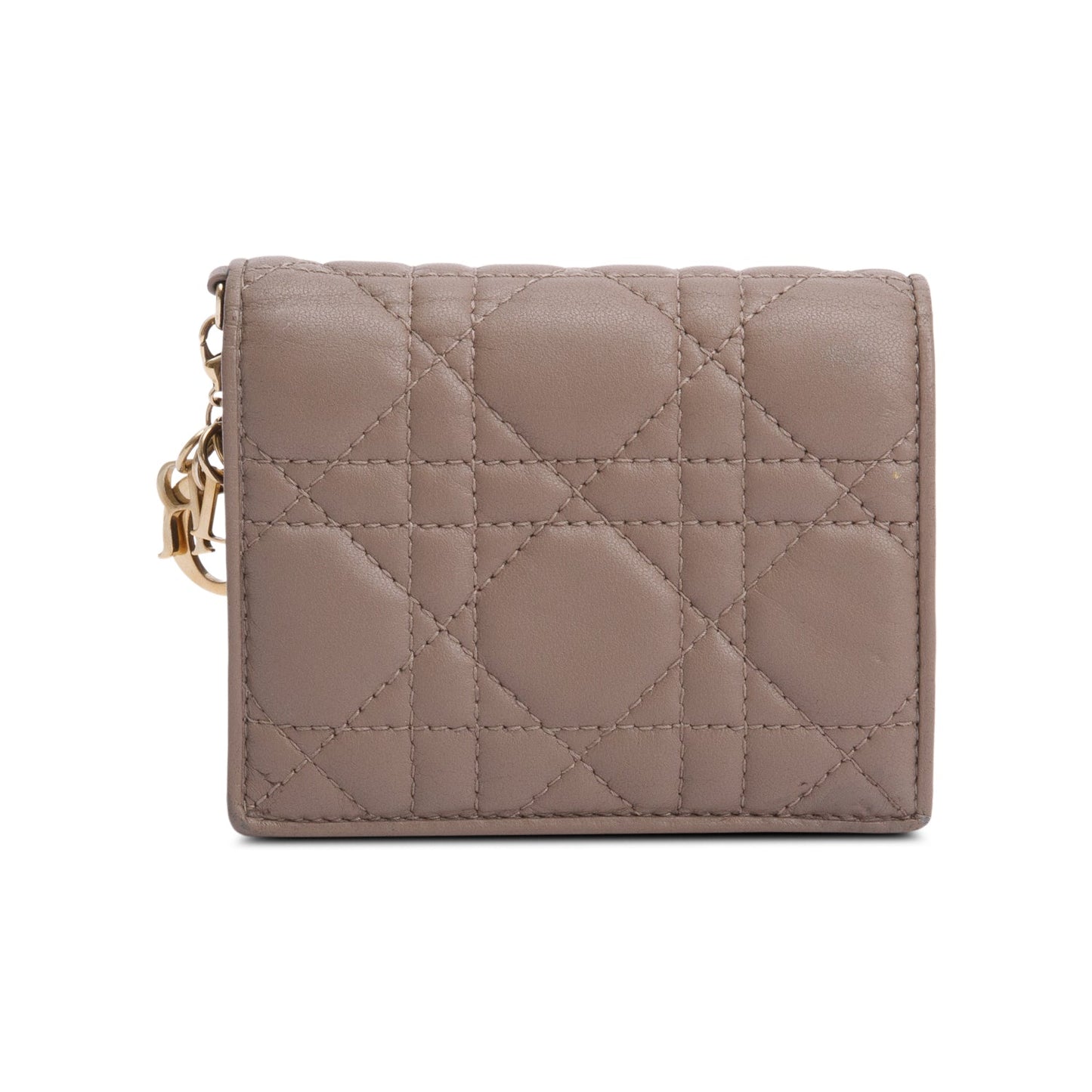 Christian Dior 2026 Neutral Cannage Lambskin Mini Lady Dior Gardenia Wallet