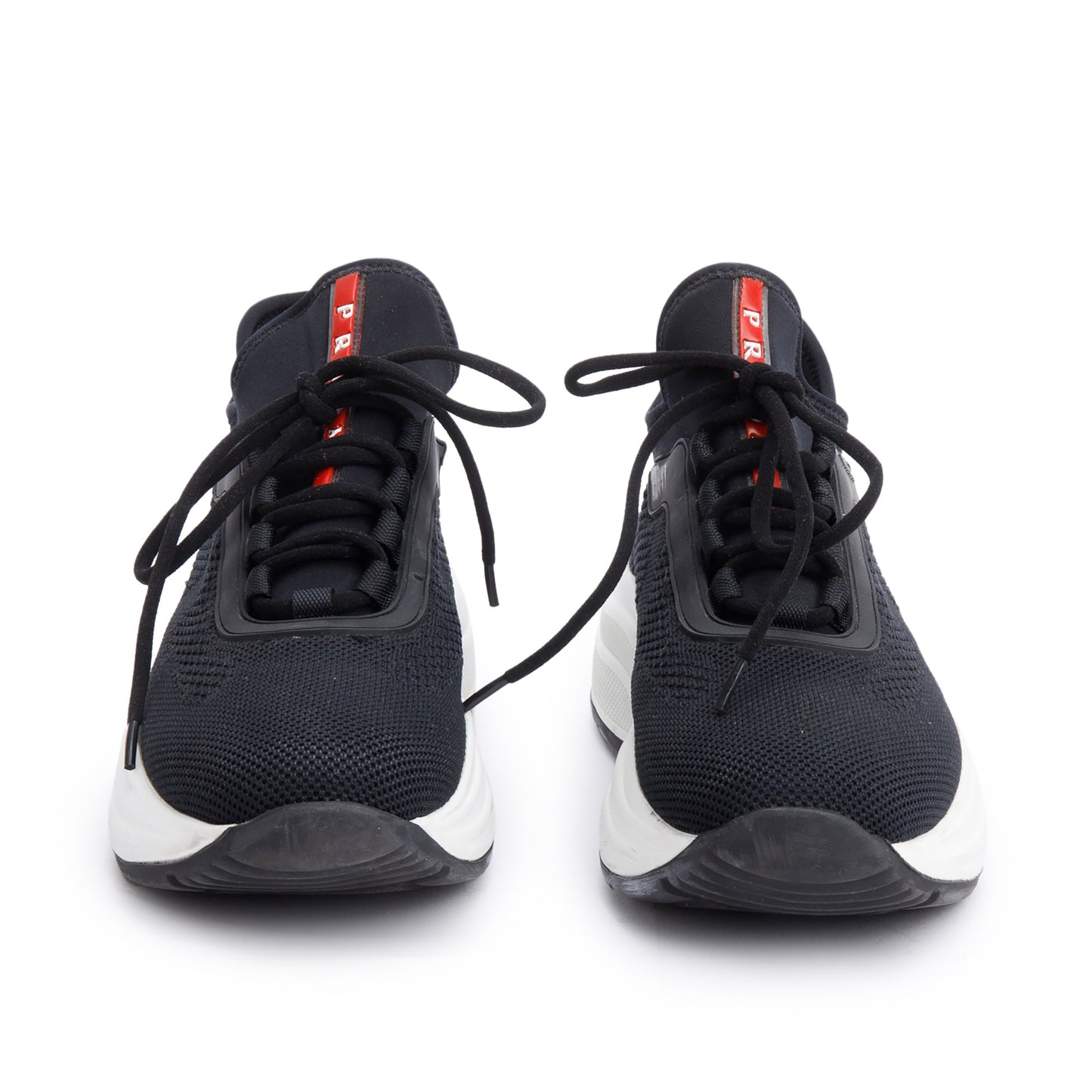 Prada Black Neoprene Nylon Sport Sneakers, Size 37