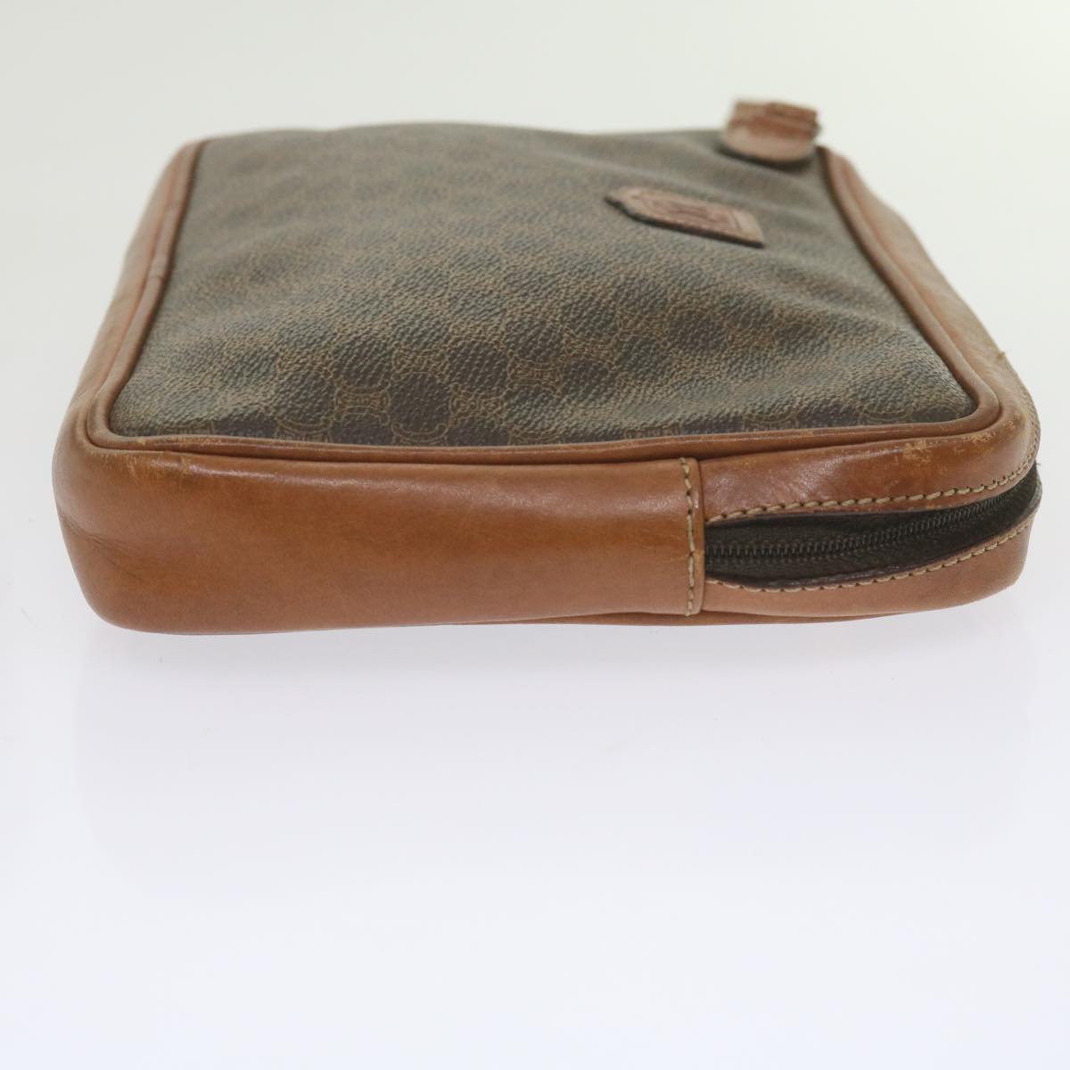 Luxury CELINE Macadam Canvas Clutch Bag PVC Leather Brown 61062