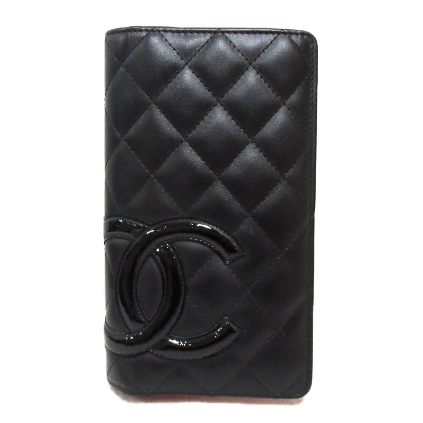 Chanel Champion Line Zip Long Wallet Two Fold Wallet Wallet Leather Black