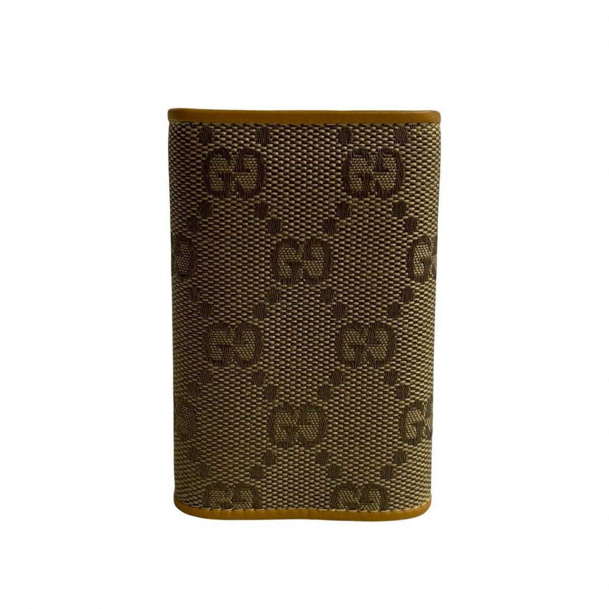 GUCCI Key case Key holder Canvas, Leather Brown GG logo mens(Unisex)