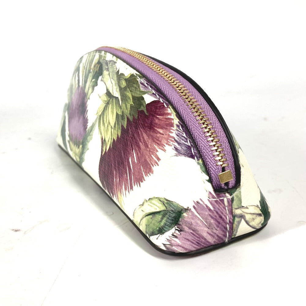 GUCCI pencil case 662130 leather purple Tian Flora Print Women