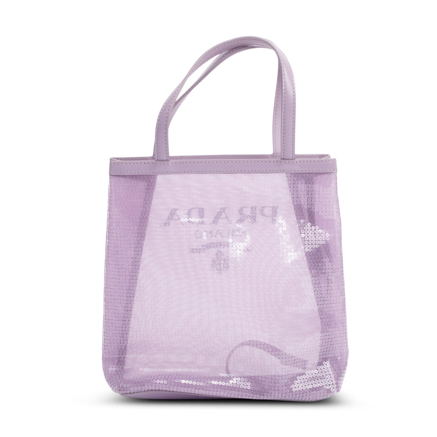 Prada Purple Sequin Mesh Small Tote Bag