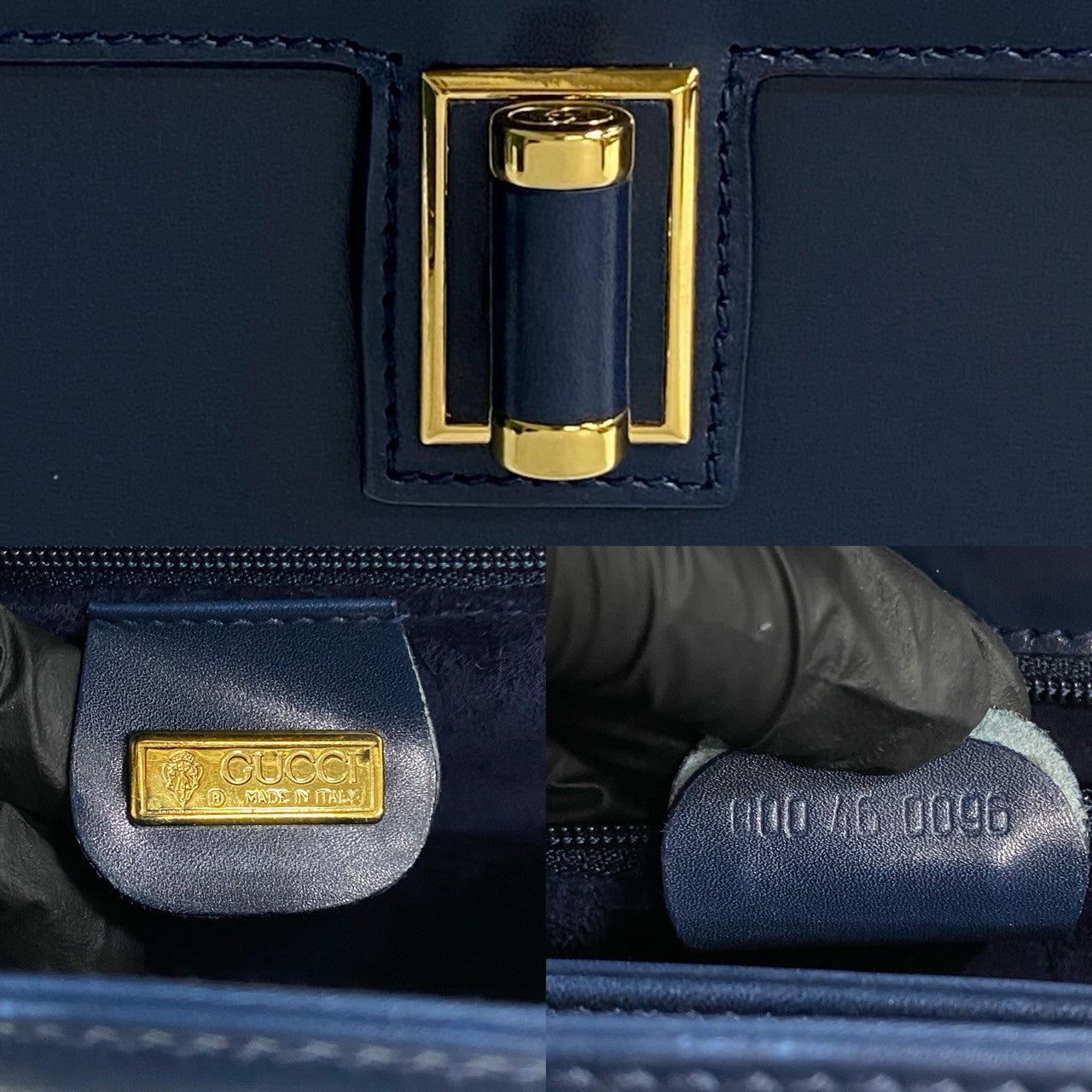 Gucci Old Gucci GG Logo Leather Handbag
