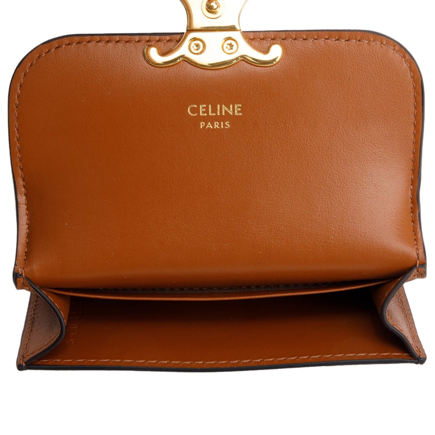 Celine 2023 Brown Triomphe Canvas Flap Card Holder