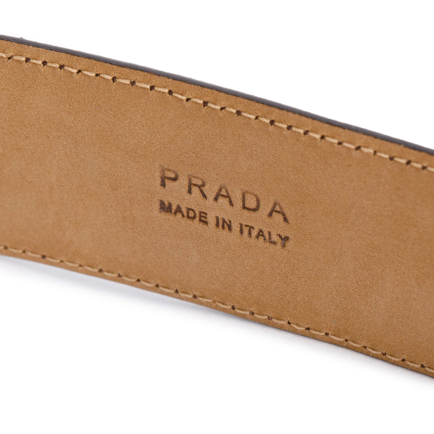 Prada Brown Leather Oval Buckle Belt 100 40
