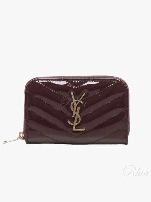 Luxury Saint Laurent Trending 2025 Cassandra Matelasse Patent Leather Half Wallet Red