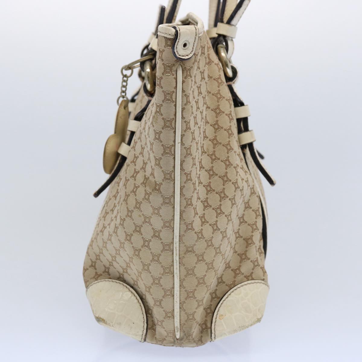 Luxury CELINE Macadam Canvas Tote Bag Beige 62341