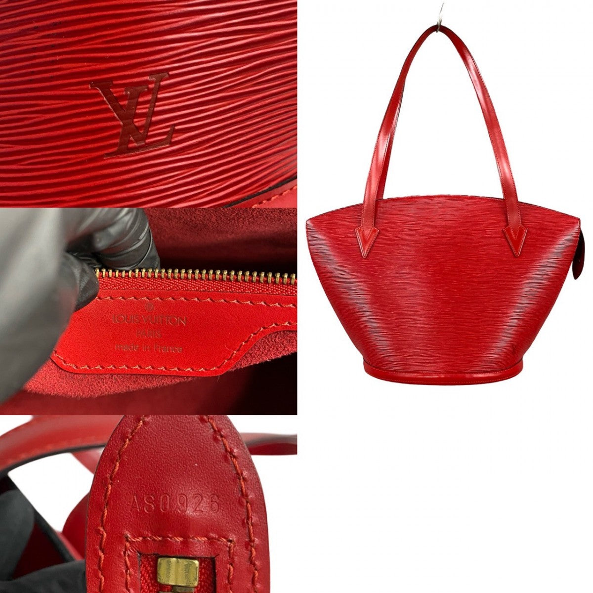 LOUIS VUITTON Tote Bag M52267 Epi Leather Red Epi Sunjack shopping Women