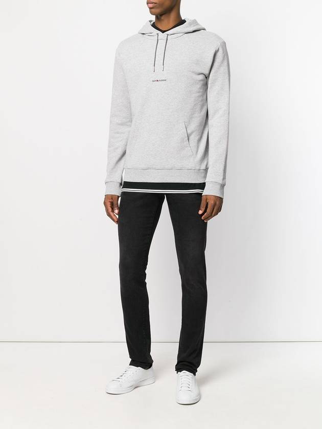 Luxury Saint Laurent Trending 2025 Men's Logo Print Fleece Hoodie Grey