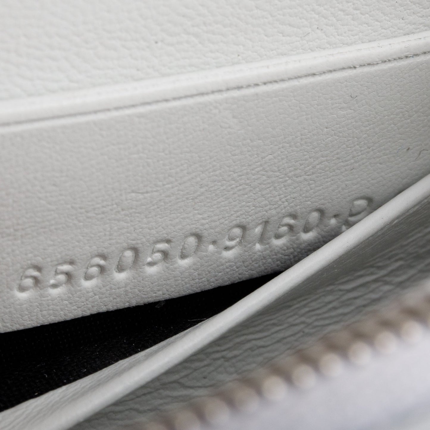 Balenciaga x Adidas White/Black Striped Leather Hourglass Chain Wallet