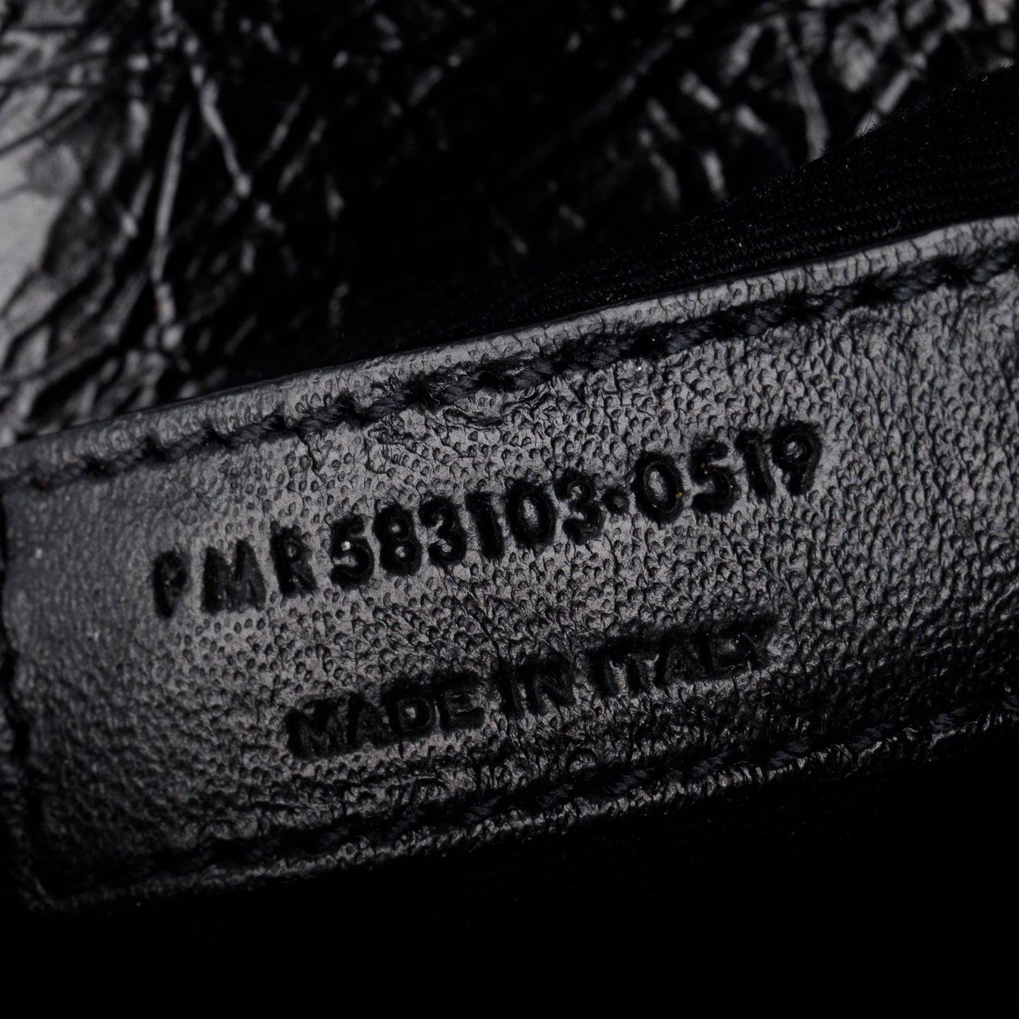 Saint Laurent Black Crinkled Calfskin Matelasse Leather Niki Chain Wallet
