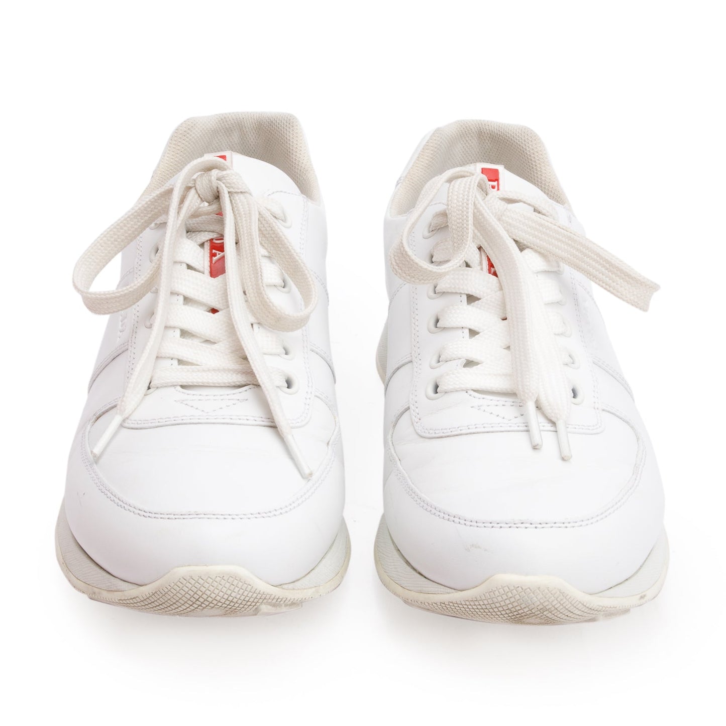 Prada White Leather Sport Sneakers, Men's Size 8.5