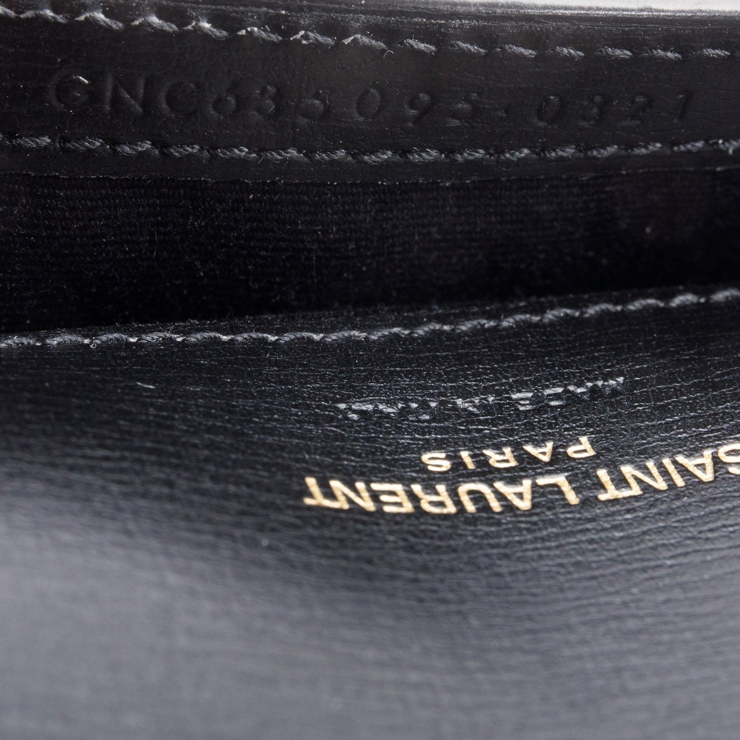 Saint Laurent Black Smooth Calfskin Leather Cassandre Phone Holder