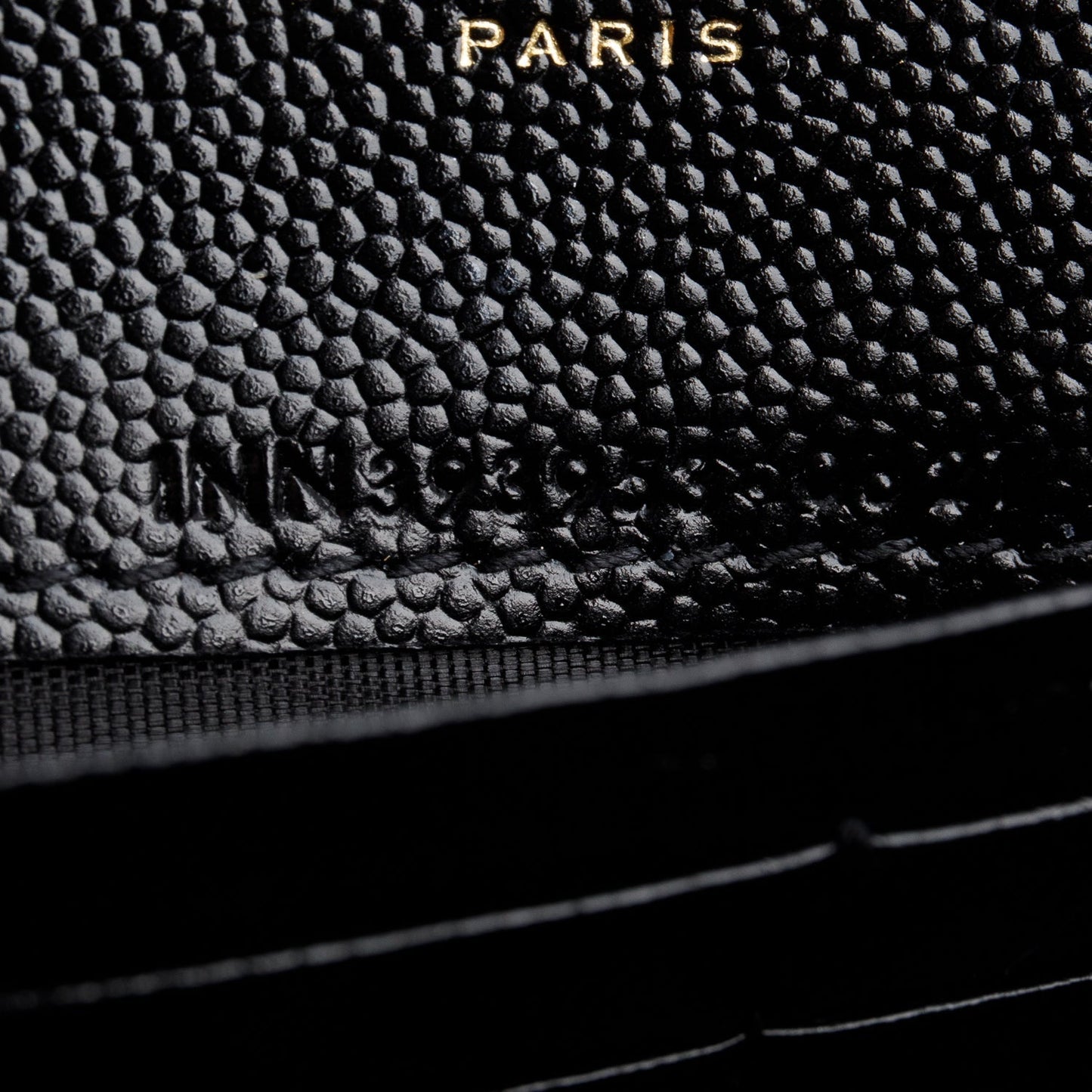 Saint Laurent 2021 Black Grain De Poudre Cassandre Envelope Chain Wallet