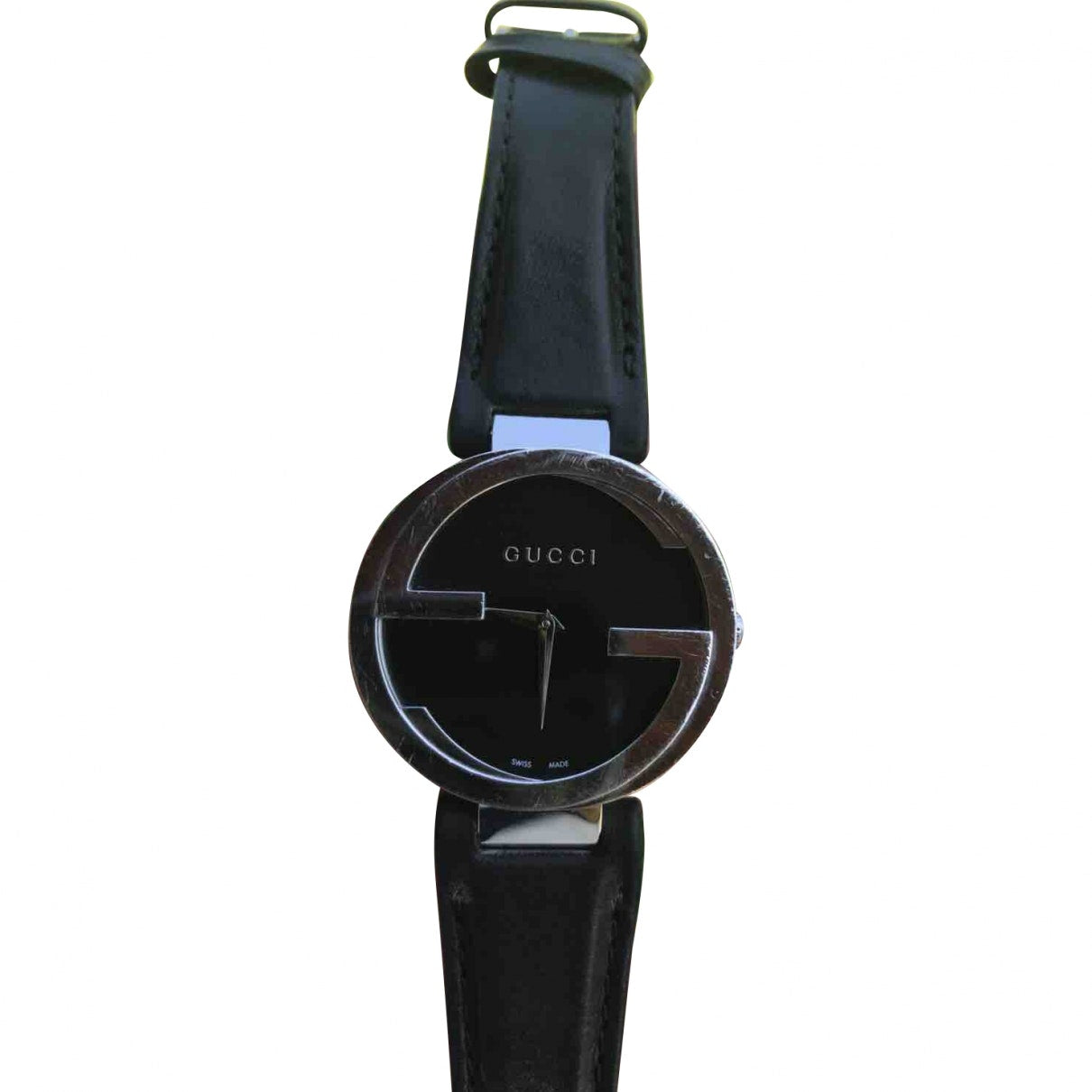 Gucci interlocking black steel watch