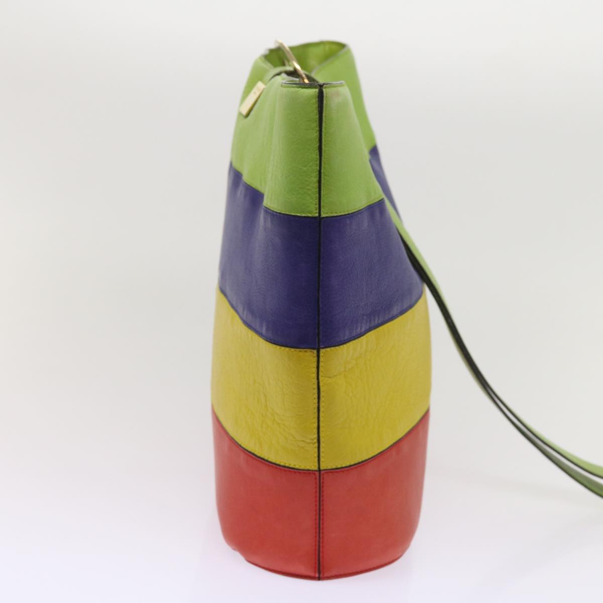 Luxury CELINE Shoulder Bag Leather Red Blue Green 65025