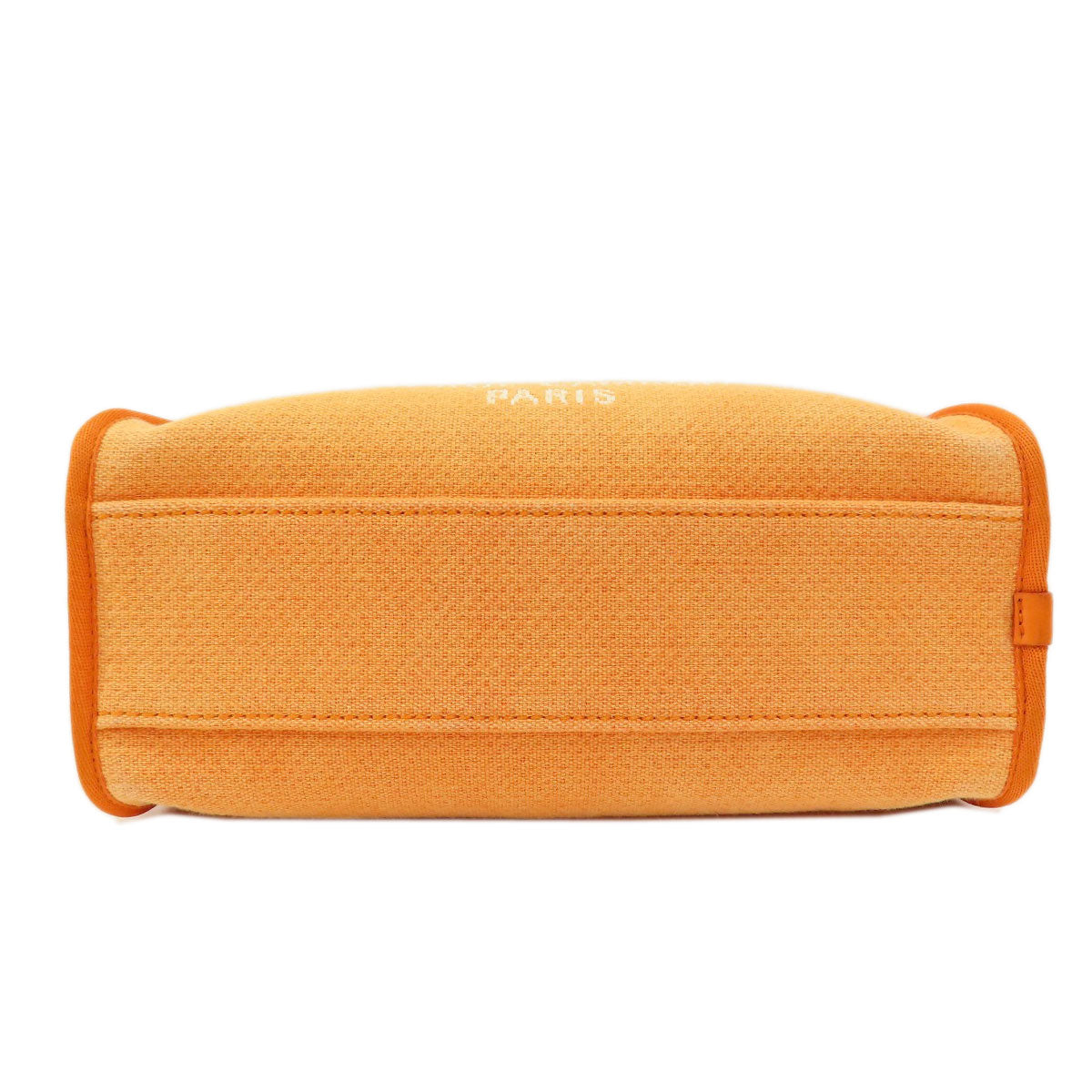 CHANEL Shoulder Bag canvas Orange Deauville Bowling Bag SilverMetal 2WAY
