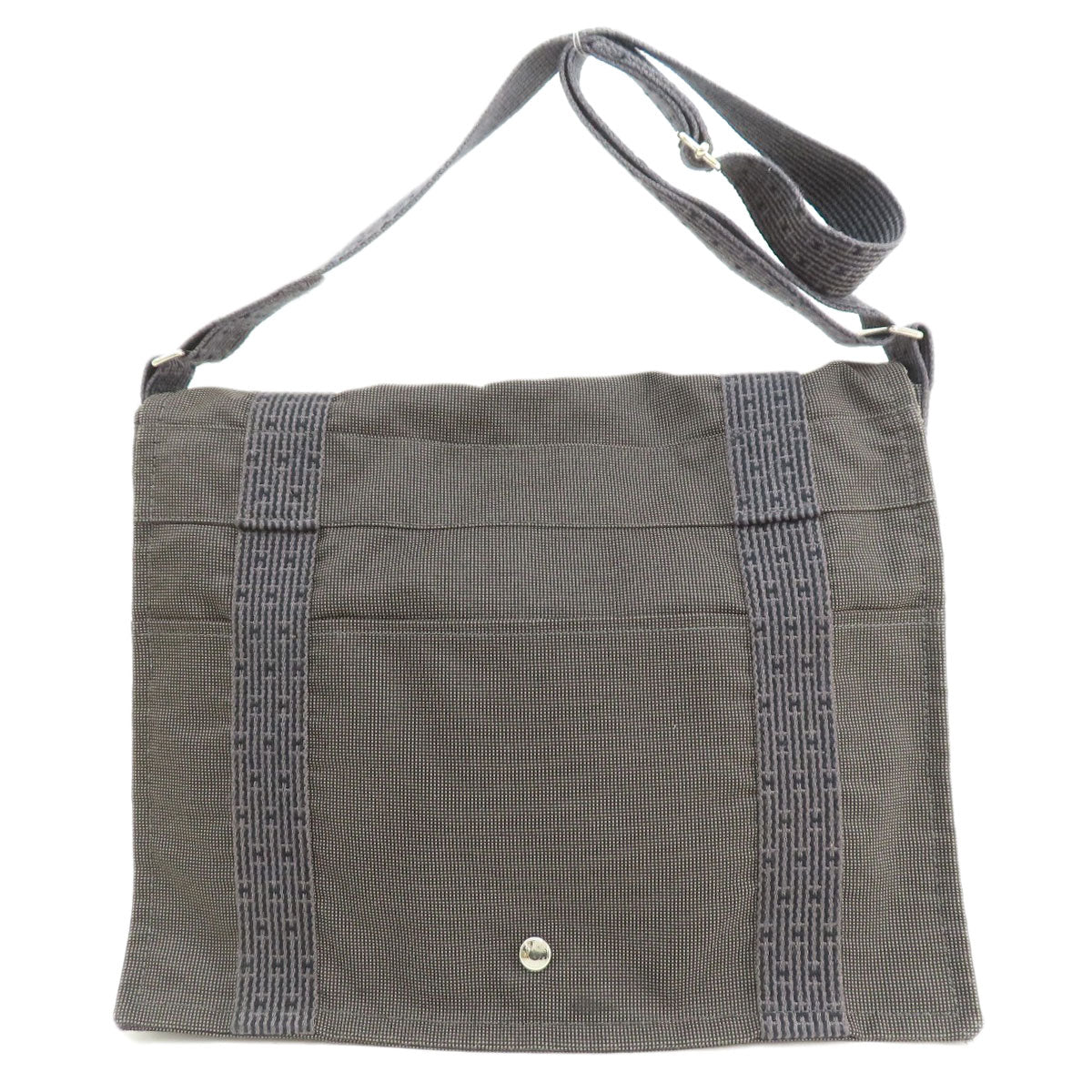 HERMES Shoulder Bag canvas gray Her Line Bassus Women Used