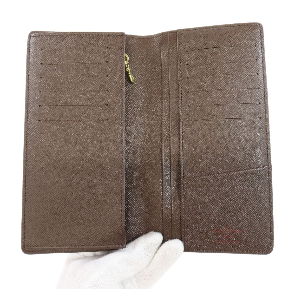LOUIS VUITTON Long Wallet Purse N60017 Damier canvas Brown Portefeuille�EBrazza Former mens