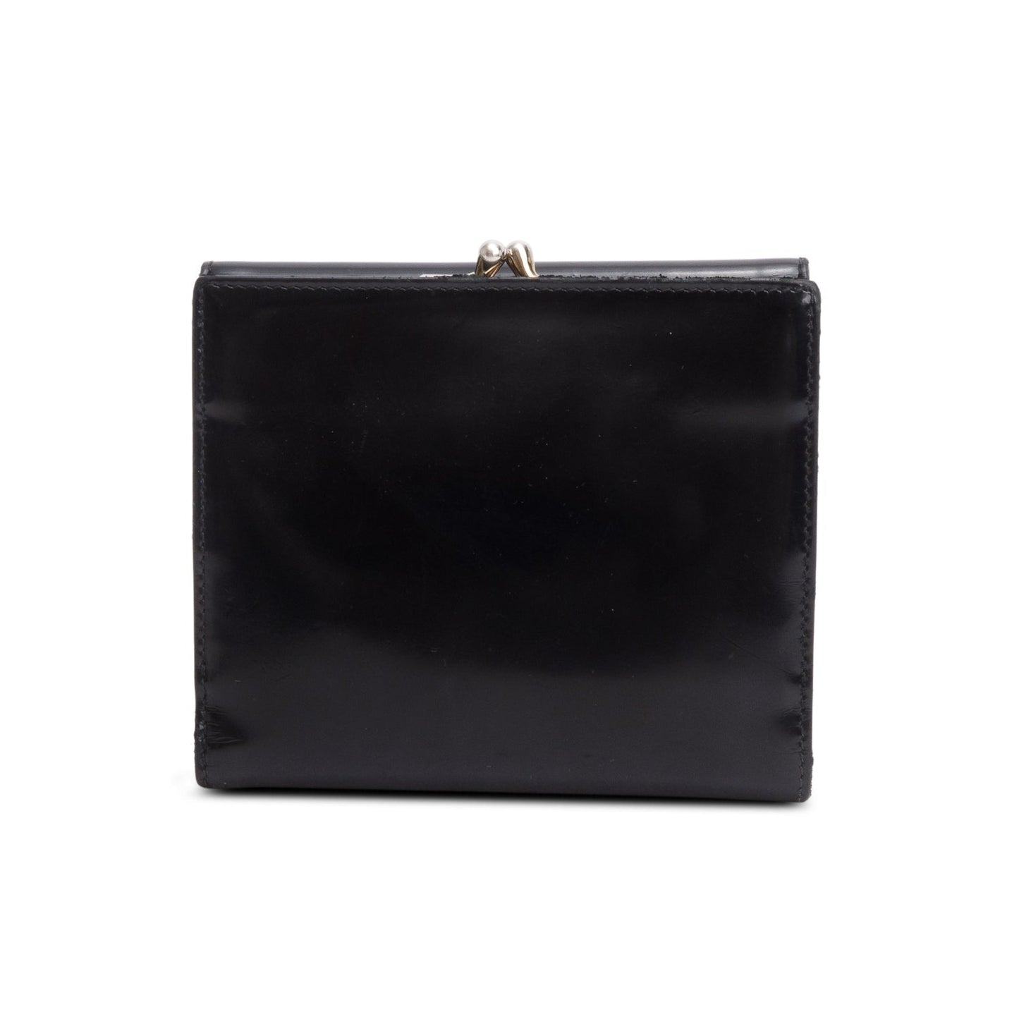 Prada Black Spazzolato Trifold Compact Wallet