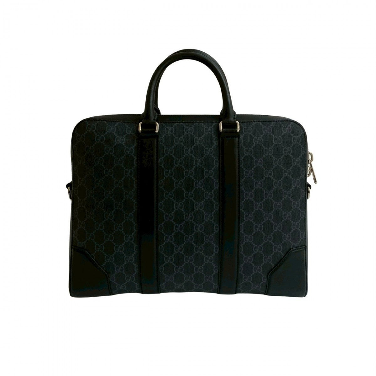 GUCCI Shoulder Bag leather black GG Supreme