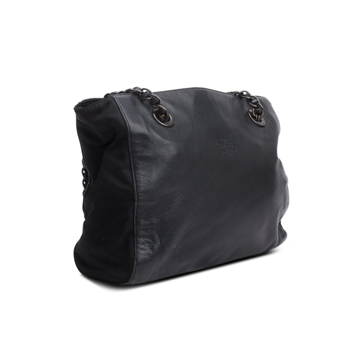 Prada Black Nappa Leather & Tessuto Nylon Catena Bag
