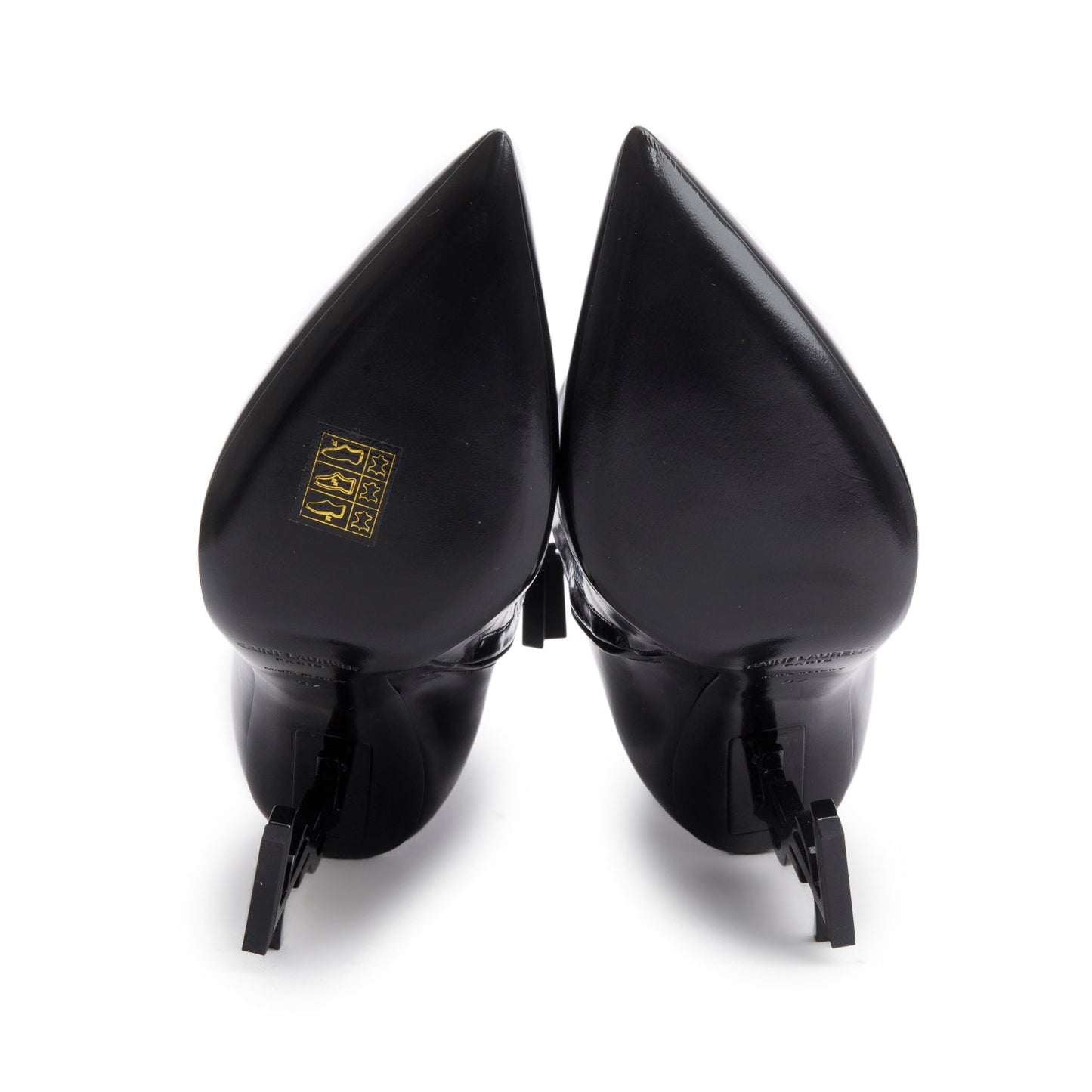 Saint Laurent Black Patent Leather Opyum Ankle Boots, Size 37