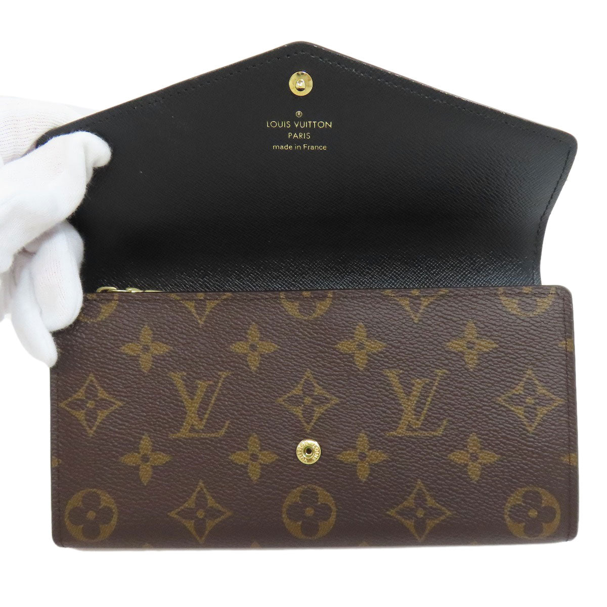 LOUIS VUITTON Long Wallet Purse M80726 Monogram Giant Brown Portefeuille Sara Women