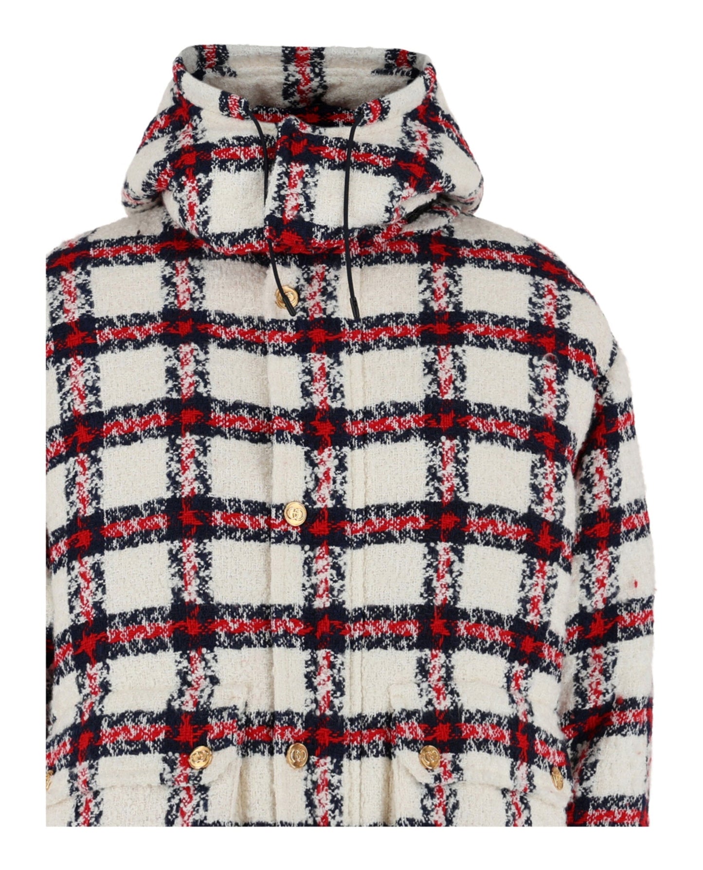 Gucci Womens Tweed Checked Jacket