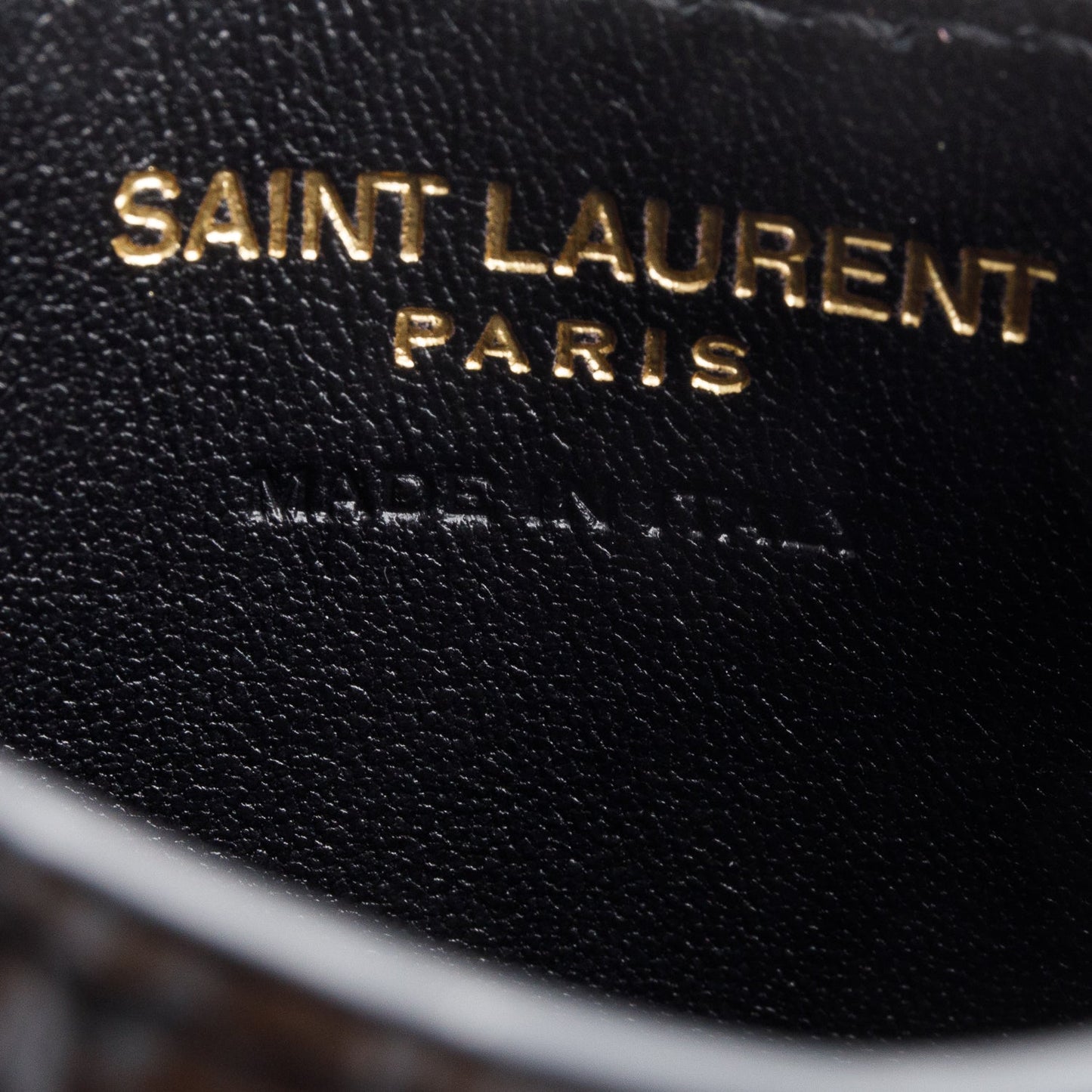 Saint Laurent Crocodile Embossed Leather Cassandre Card Holder