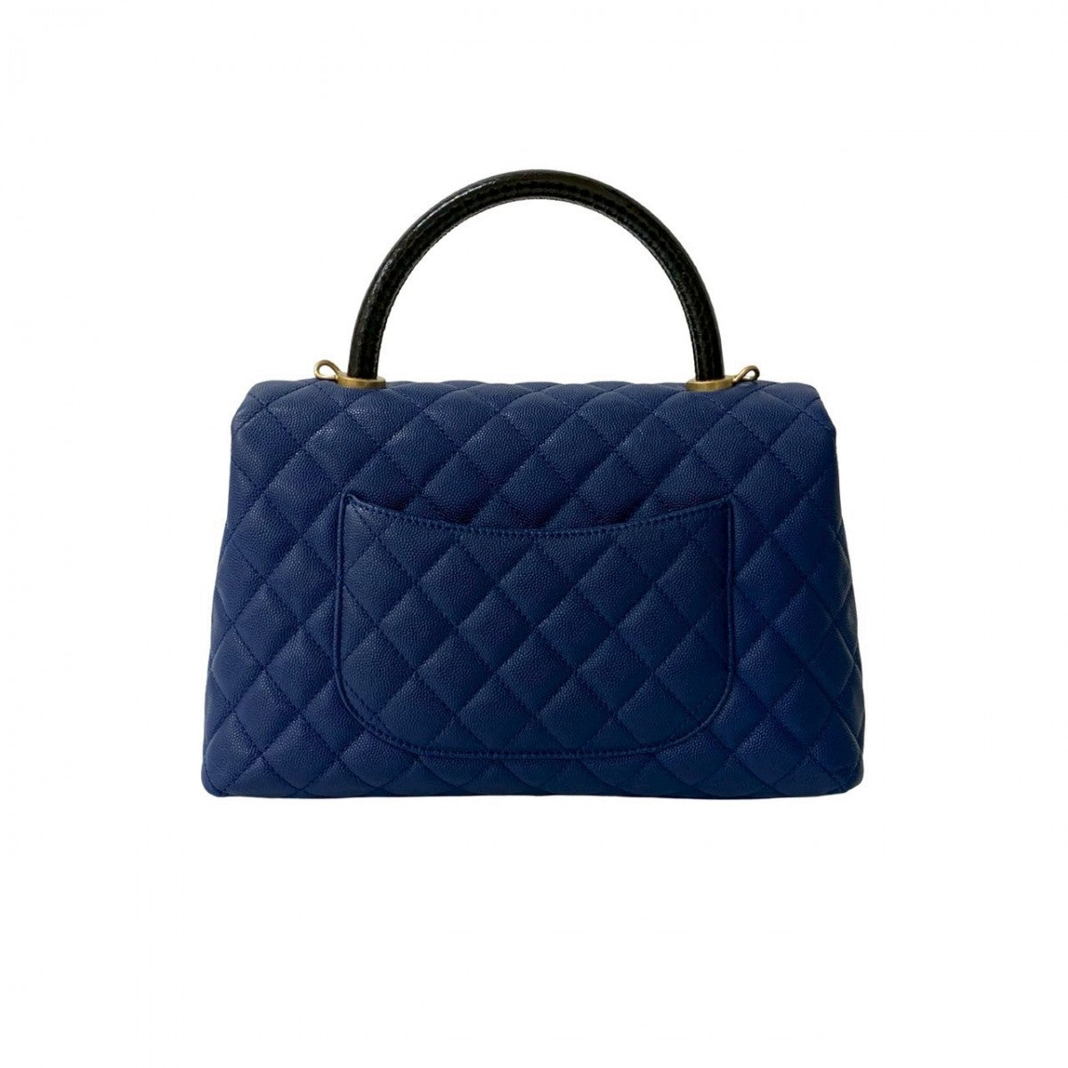 CHANEL Shoulder Bag Matt caviar skin blue Matrasse