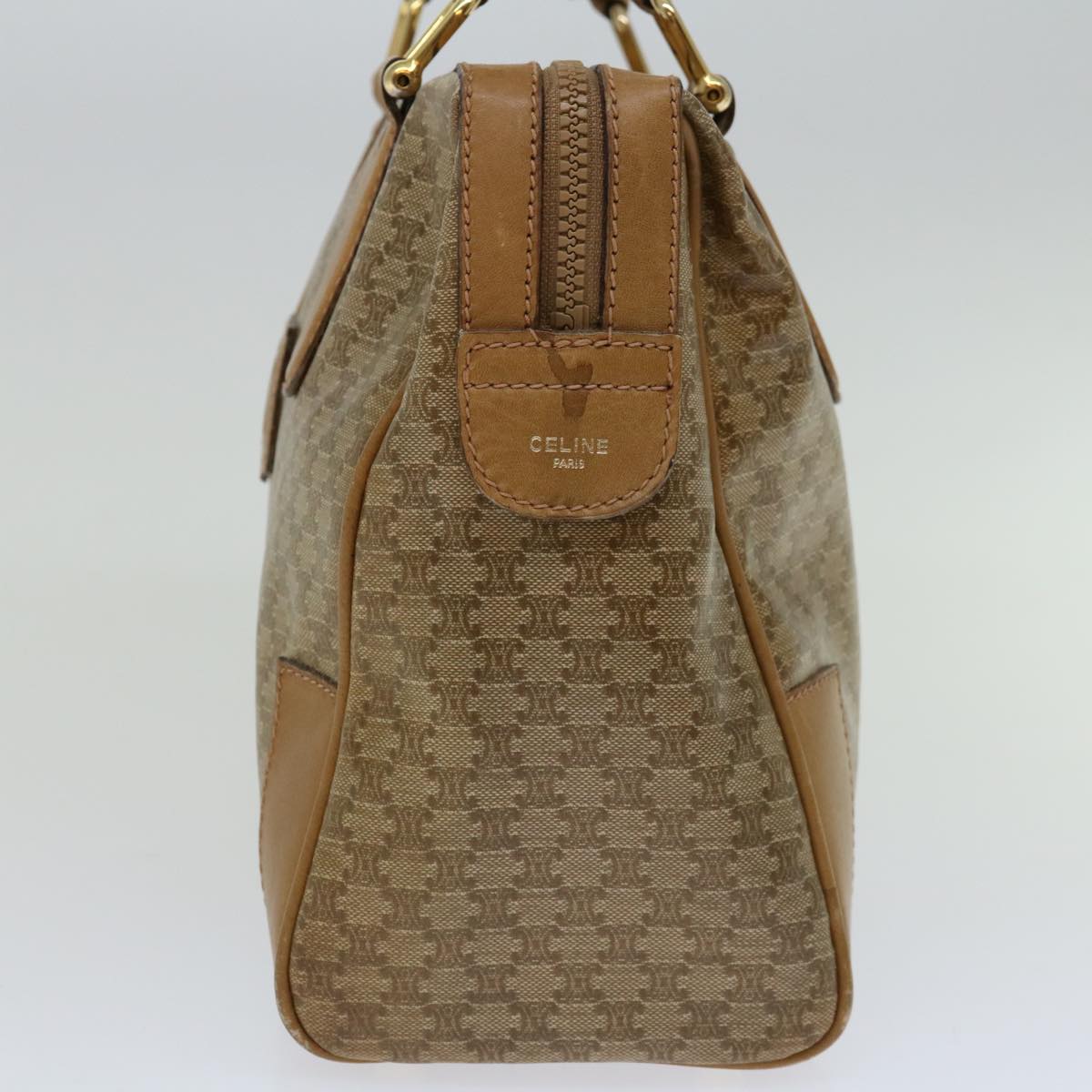 Luxury CELINE Macadam Canvas Hand Bag Beige 66921