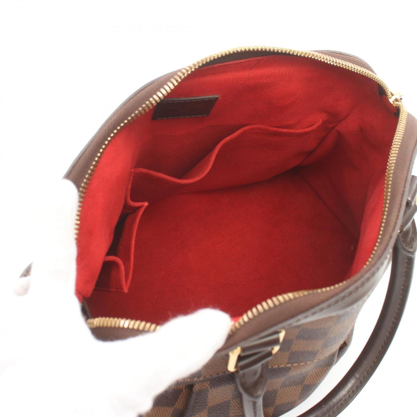 Louis Vuitton Coated Canvas Damier Canvas Leather Handbag