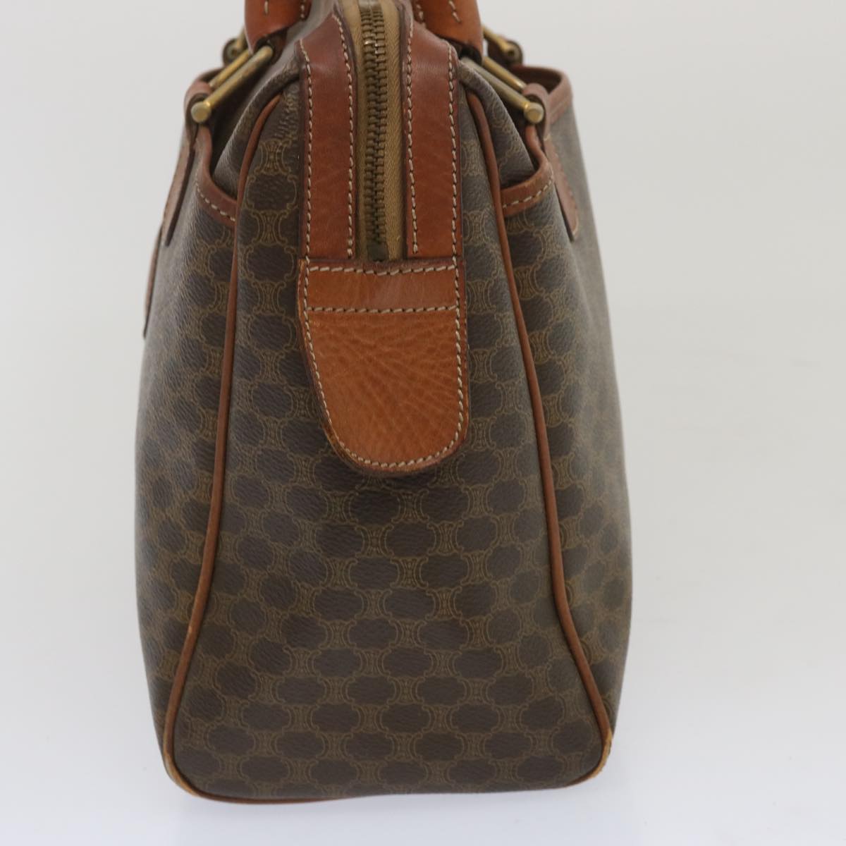 Luxury CELINE Macadam Canvas Hand Bag PVC Brown 67335