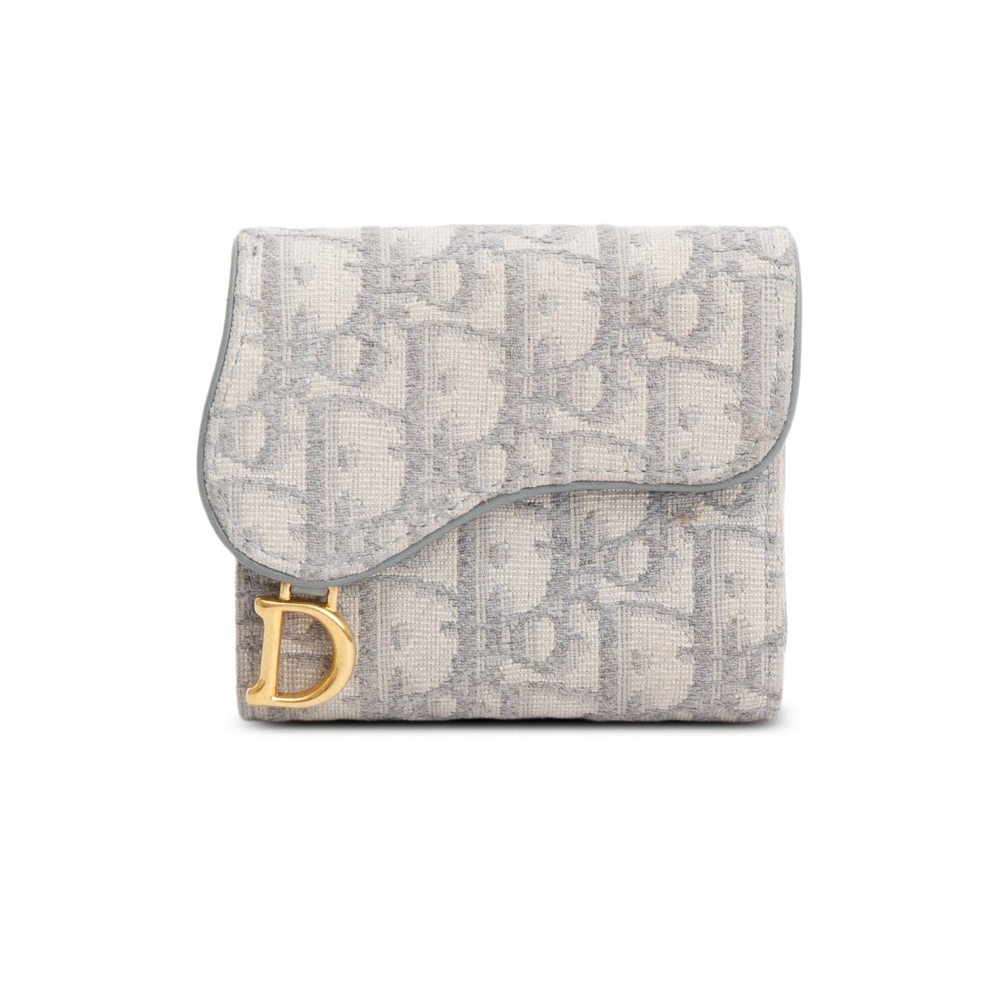 Christian Dior 2026 Grey Oblique Saddle Bloom Card Holder