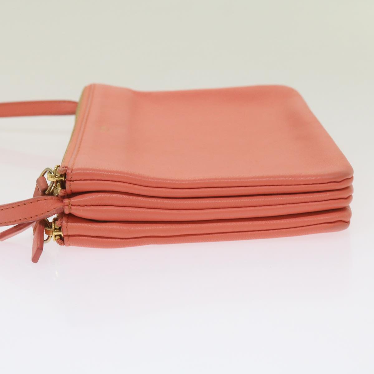 Luxury CELINE Trio Shoulder Bag Leather Pink 67657