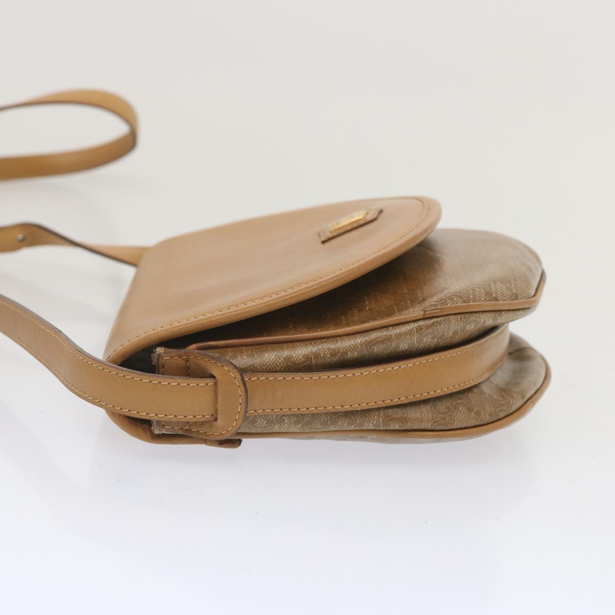 Luxury CELINE Macadam Canvas Shoulder Bag Beige 67872