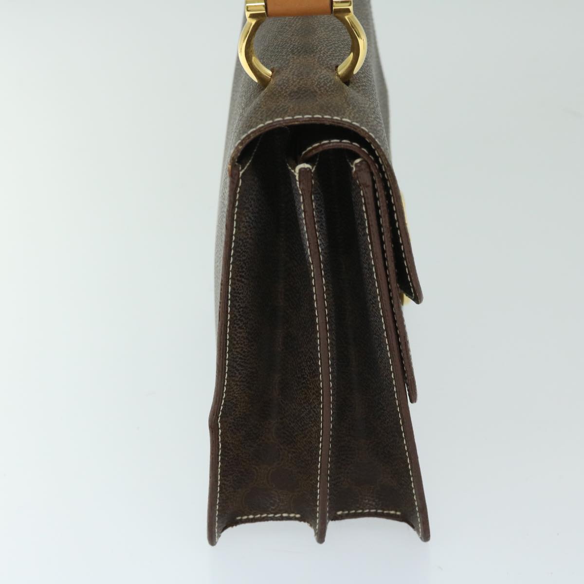 Luxury CELINE Macadam Canvas Hand Bag PVC Brown 68359