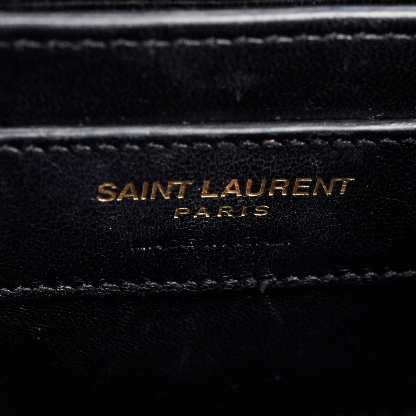 Saint Laurent Black Grain De Poudre Leather Mini Monogram Kate Bag