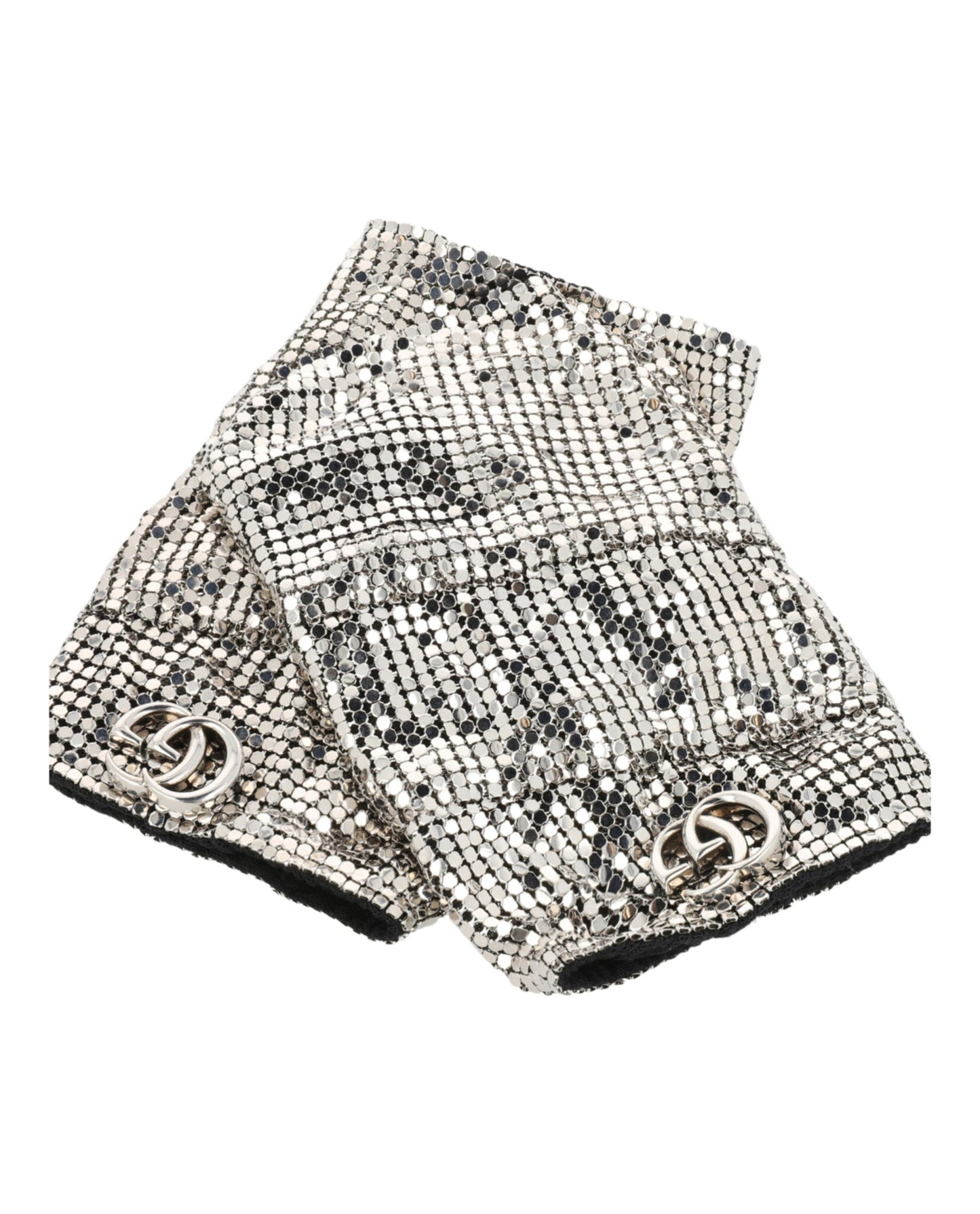 Gucci Womens Double G Mesh Fingerless Gloves
