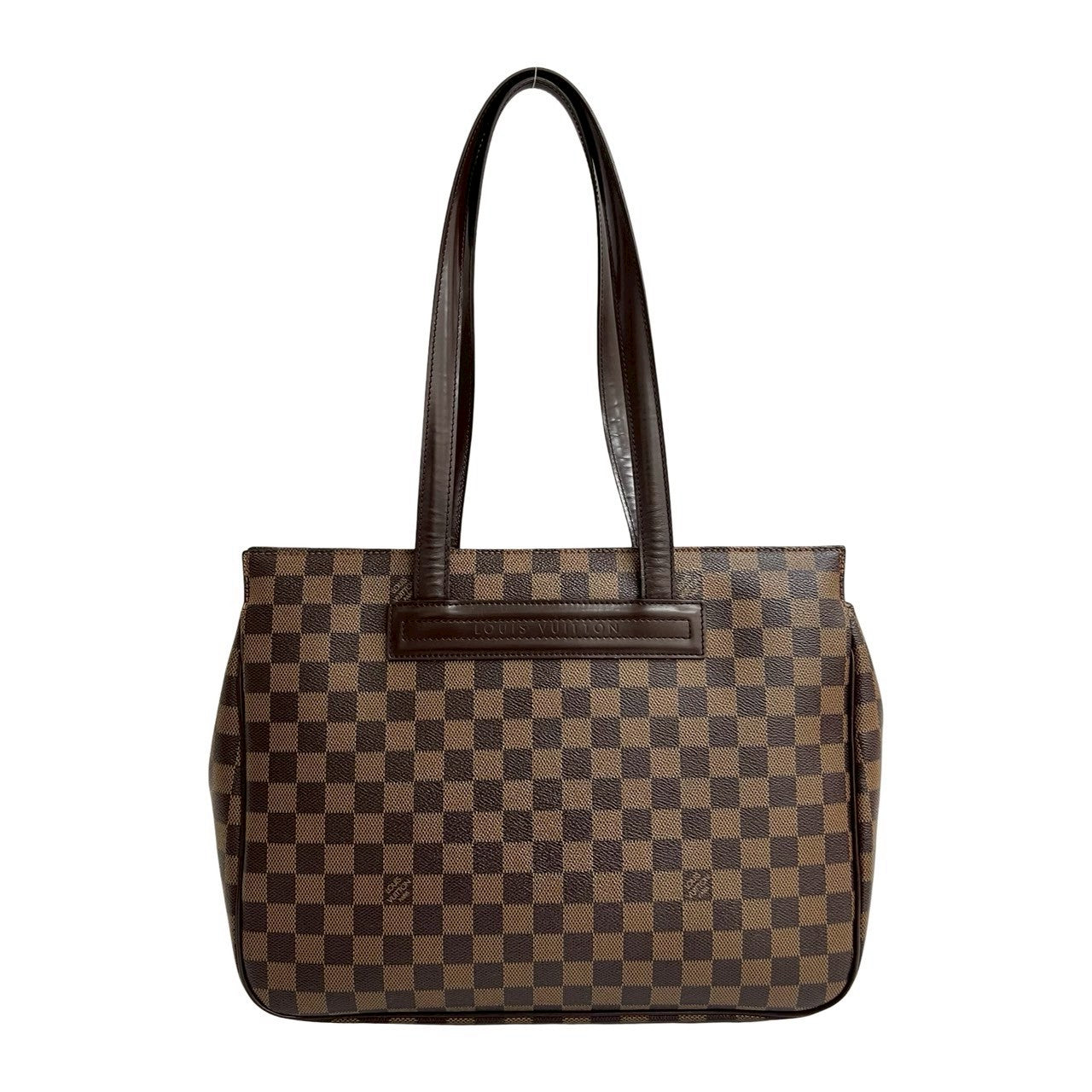 LOUIS VUITTON Tote Bag leather Brown Damier Ebene Parioli PM