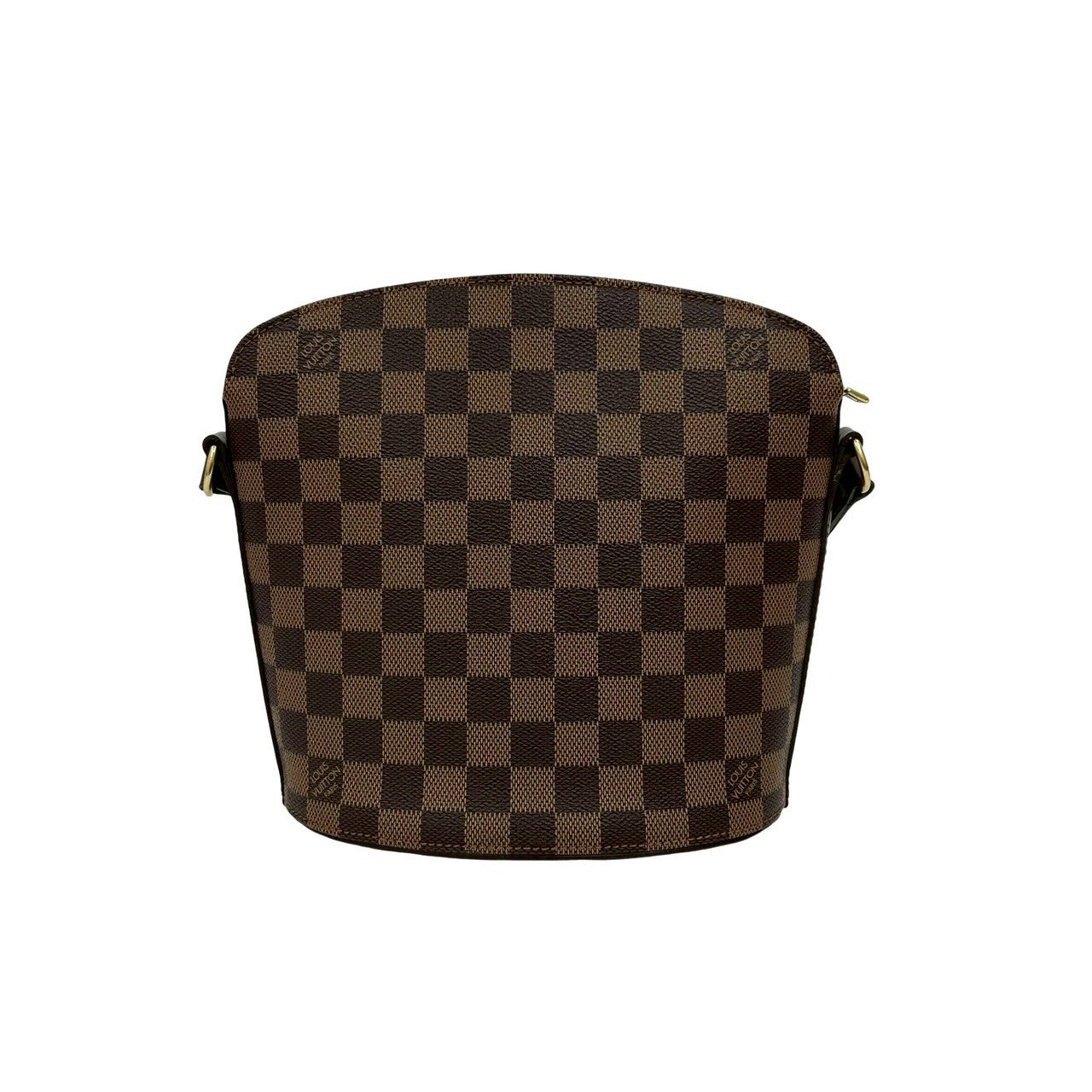 LOUIS VUITTON Shoulder Bag leather Brown Damier Drouot
