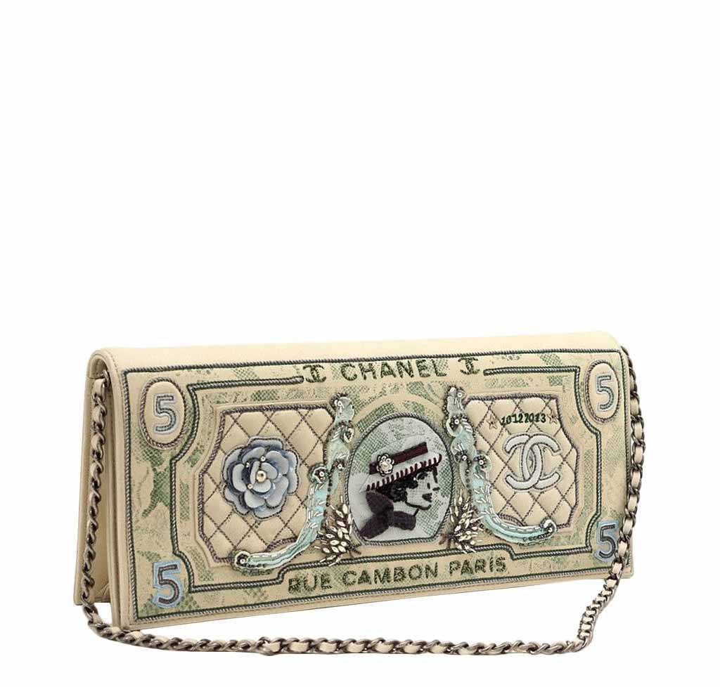 Chanel Embroidered Money Clutch Metiers dArt Paris-Dallas 2014