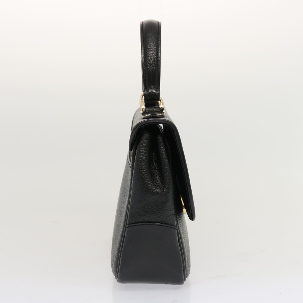 Luxury BurberrySs Hand Bag Leather Black Auth 69546