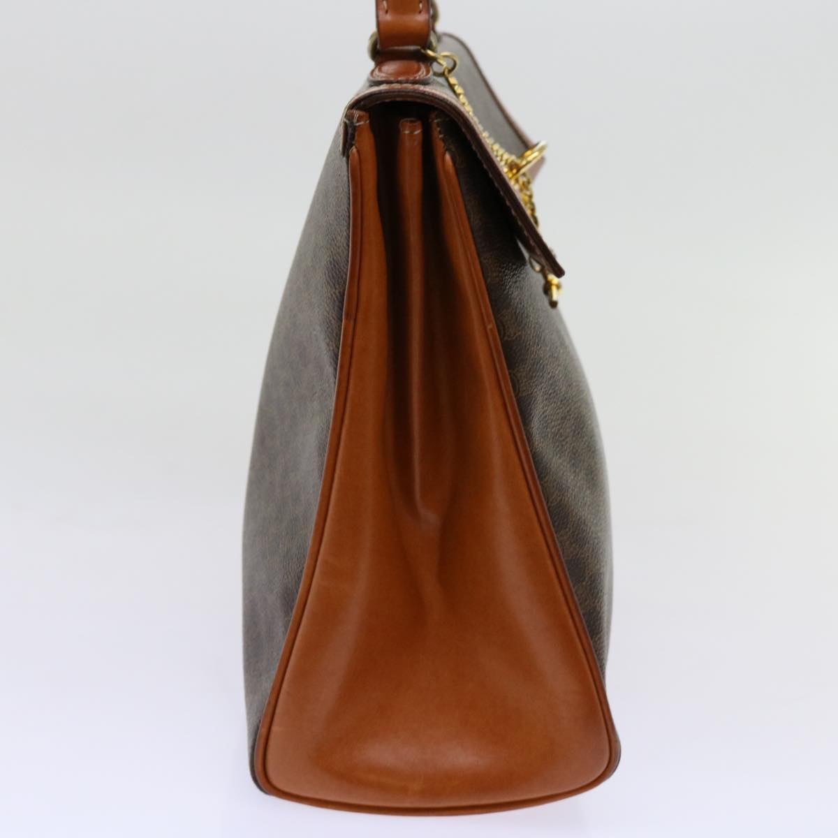 Luxury CELINE Macadam Canvas Hand Bag PVC Brown 69890