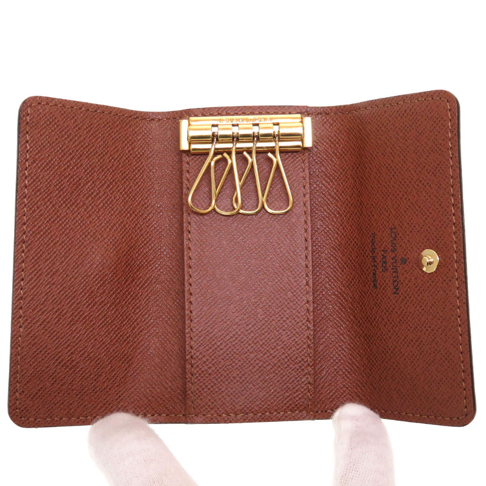 LOUIS VUITTON Key case Key holder Monogram canvas Brown 4 hooks Monogram Multicles4 Women